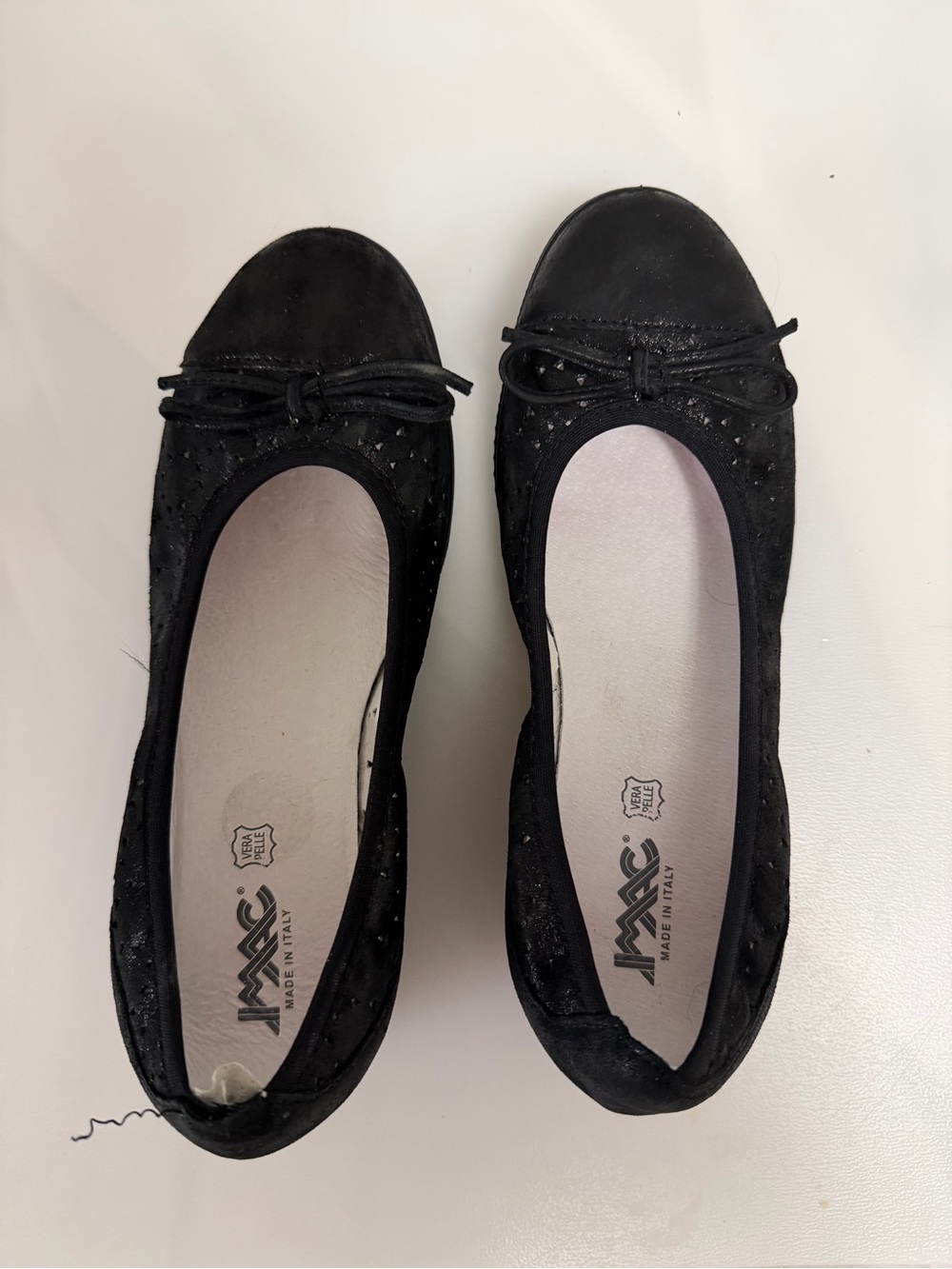 IMAC Made in Italy Black Leather Ballet Flats Size 36 EU Comfort Shoes